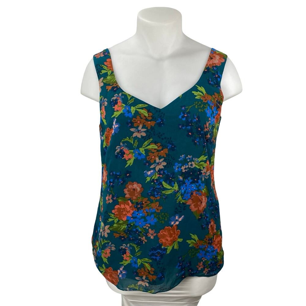Cabi Still Life Women's Multicolor Floral Sleeveless Cami Camisole Tank Top Sz L